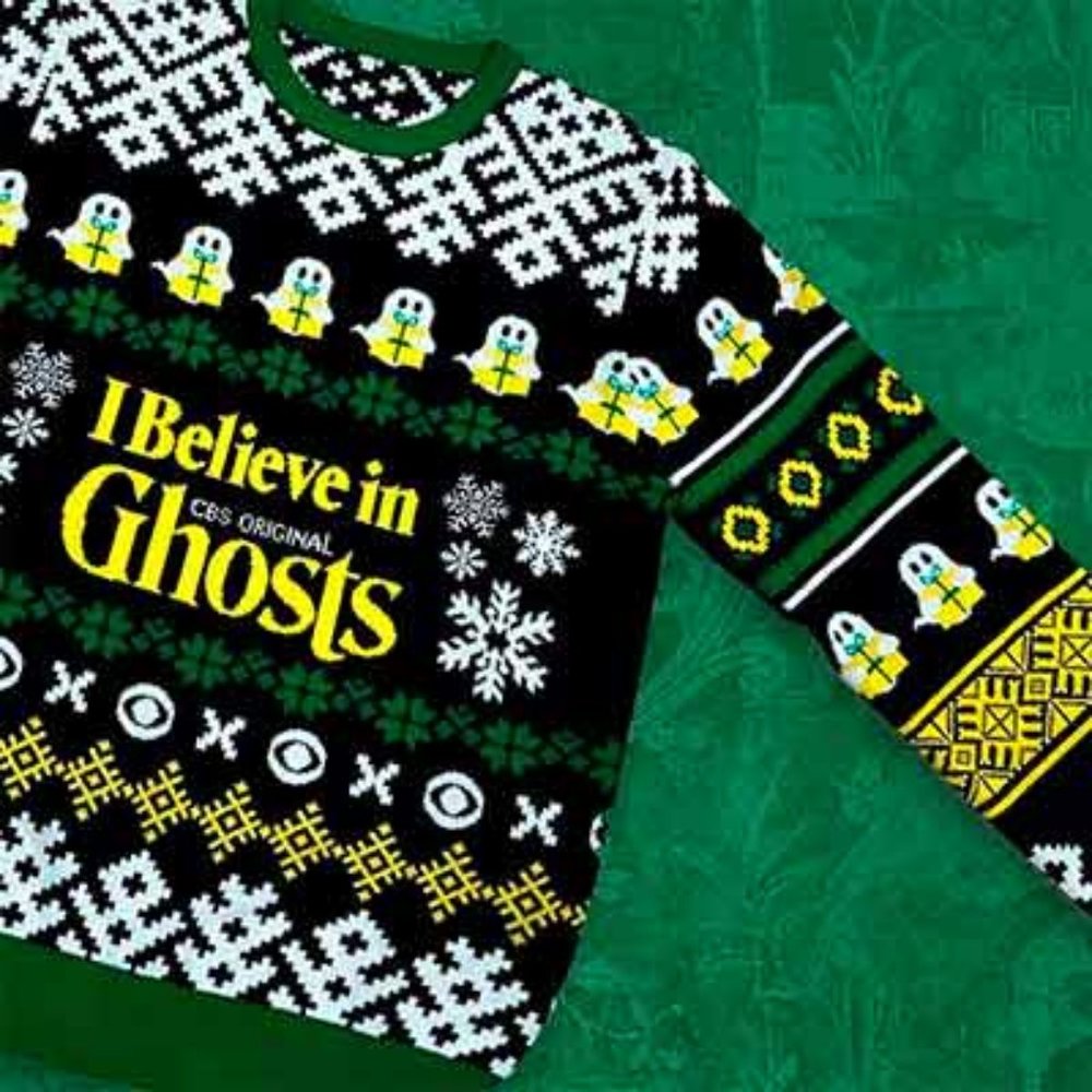 New CBS Ghosts "I Believe in Ghosts" Sweater Extra Large